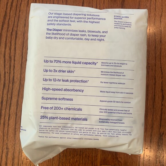 BNIB Sealed The Coterie 'The Diaper' | Size 7 | 2 Packs (32 diapers) - Picture 3 of 8